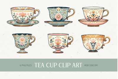 Floral Teacup Clip Art