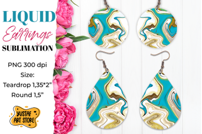 Abstract Earrings Sublimation. Teardrop and Round