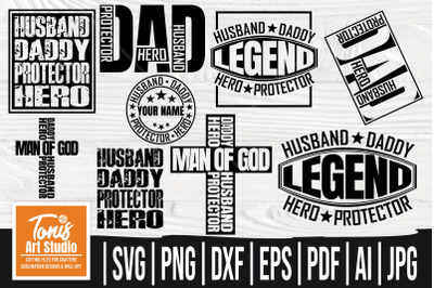 Husband Daddy Protector Hero SVG | Father&#039;s Day SVG