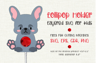 French Bulldog | Lollipop Holder | Paper Craft Template