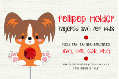 Papillon Dog | Lollipop Holder | Paper Craft Template