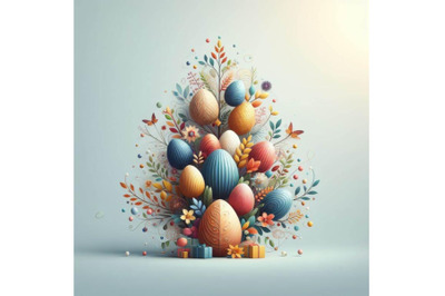 A set of easter plan concept tree