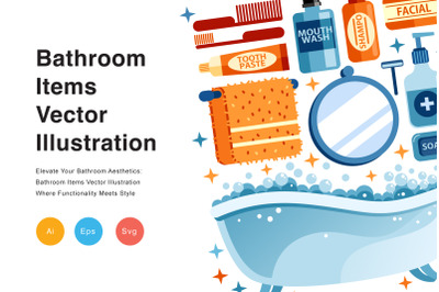 Bathroom Items Vector Illustration