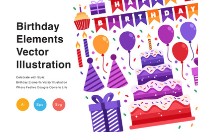 Birthday Elements Vector Illustration