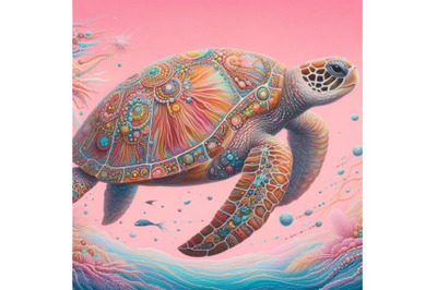 Bundle of Big sea turtle  painting