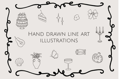 Hand Drawn Line Art Illustrations