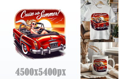 Cruise into Summer in Classic Red Car