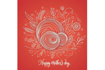 Bundle of Happy Mother`s day greeting card paper art style