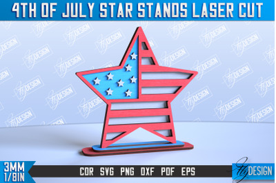 4th of July Star Stand | Patriotic Star Stand | CNC File