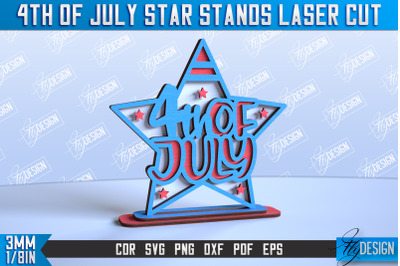 4th of July Star Stand | Patriotic Star Stand | CNC File