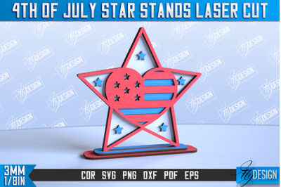 4th of July Star Stand | Patriotic Star Stand | CNC File