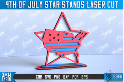 4th of July Star Stand | Patriotic Star Stand | CNC File