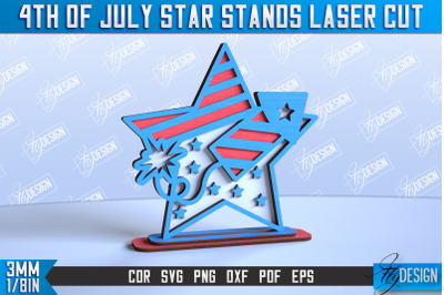 4th of July Star Stand | Patriotic Star Stand | CNC File