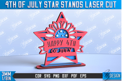 4th of July Star Stand | Patriotic Star Stand | CNC File