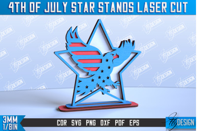 4th of July Star Stand | Patriotic Star Stand | CNC File