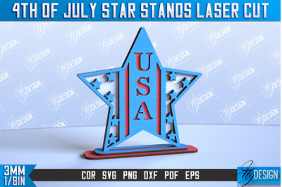 4th of July Star Stand | Patriotic Star Stand | CNC File