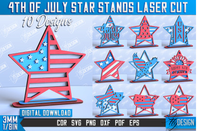 4th of July Star Stand Bundle | Patriotic Star Stand | CNC File