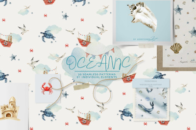 Sea patterns Kids graphic collection