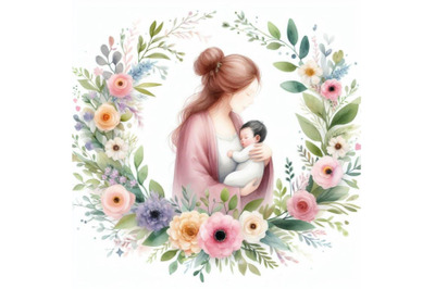 A bundle of Mother`s Day greeting card design