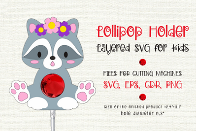 Baby Raccoon | Lollipop Holder | Paper Craft Template