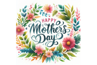 A bundle of Happy Mother`s Day calligraphic l