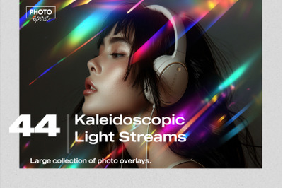 Kaleidoscopic Light Streams Effect Photo Overlays