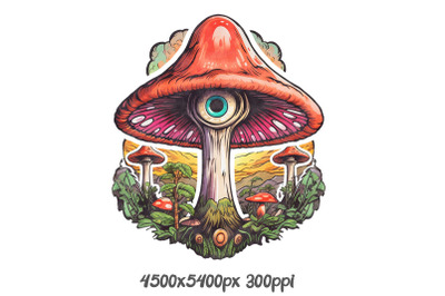 Majestic Red Mushroom Art