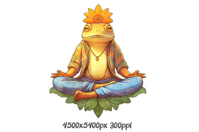 Meditative Frog on Mushroom