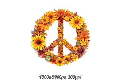 Vibrant Flower Peace Symbol