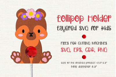 Baby Bear | Lollipop Holder | Paper Craft Template