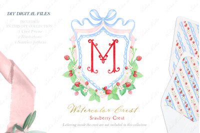 Strawberry Family Watercolor Crest DIY