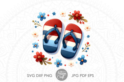 Flip flops PNG, floral nursery art, PNG