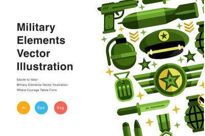 Military Elements Vector Illustration