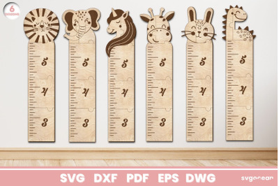 Animals Growth Chart Rulers