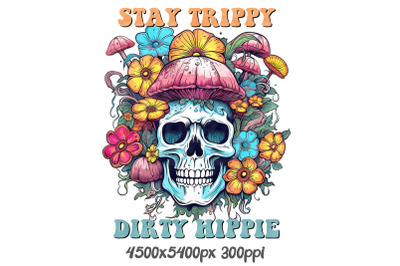 Stay Trippy with Floral Skull