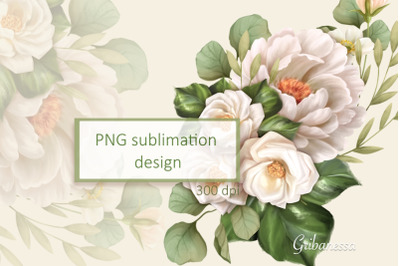 White roses PNG | Floral Sublimation design