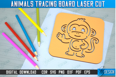 Monkey Tracing Board | Stencil Animal | Drawing Template | CNC