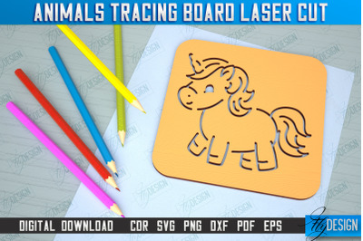 Unicorn Tracing Board | Stencil Animal | Drawing Template | CNC