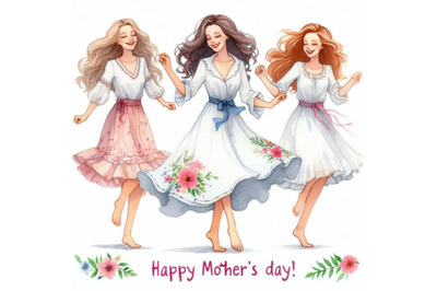 A set of Happy Mother`s Day! dancing moms