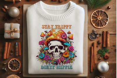 Stay Trippy with Floral Skull