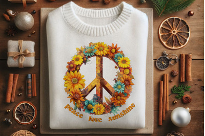 Peace, Love, and Sunshine Wreath