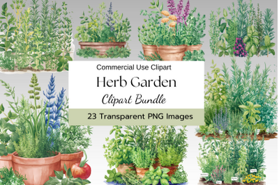 Herb Garden Watercolor Clipart