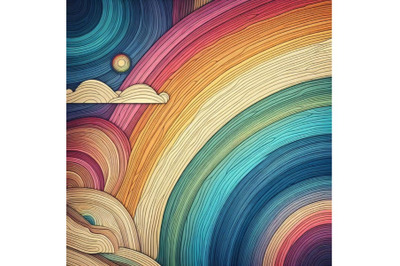 Set of Rainbow Wood Background