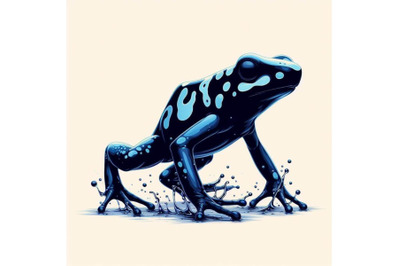 Set of Dendrobates azureus in front o