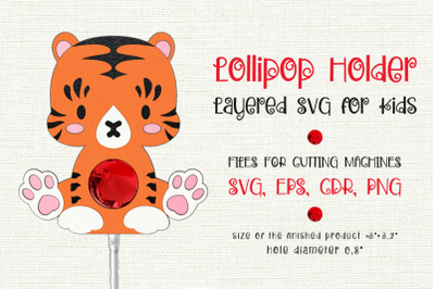 Baby Tiger | Lollipop Holder | Paper Craft Template