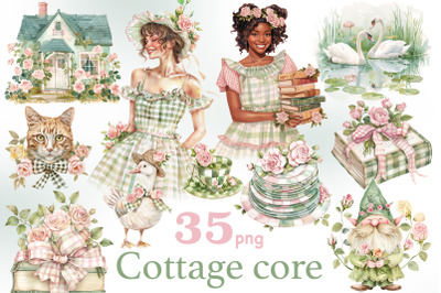 Cottage Core Clipart Bundle | Farmhouse PNG Set