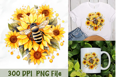 Sunflowers with Bee Harmonious Design