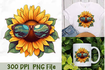 Sunflower with Stylish Sunglasses