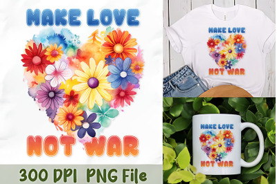 Make Love Not War with Floral Heart