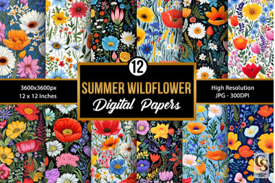 Summer Wildflowers Garden Digital Papers